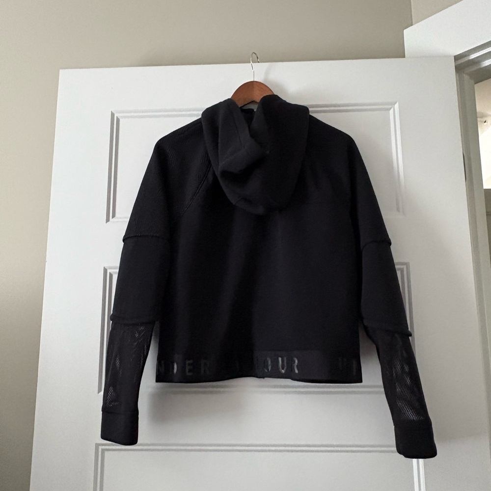 Under Armour Unstoppable Move Zip Cropped Hoodie - Black Large